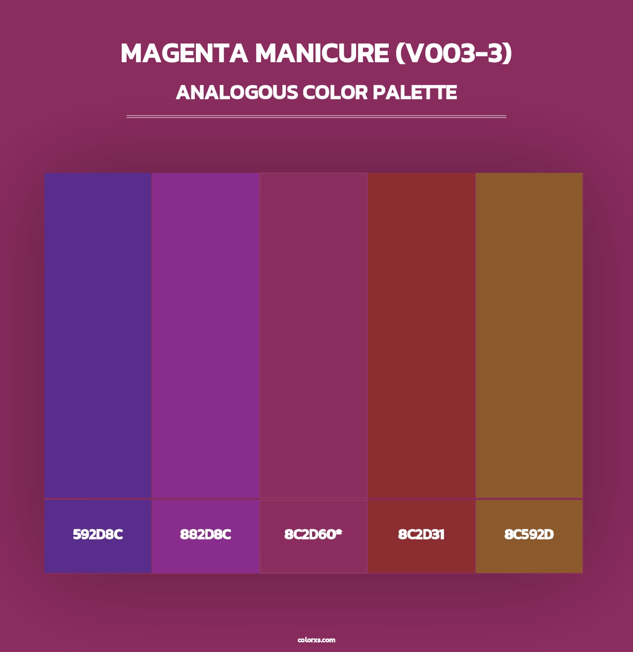 Magenta Manicure (V003-3) - Analogous Color Palette