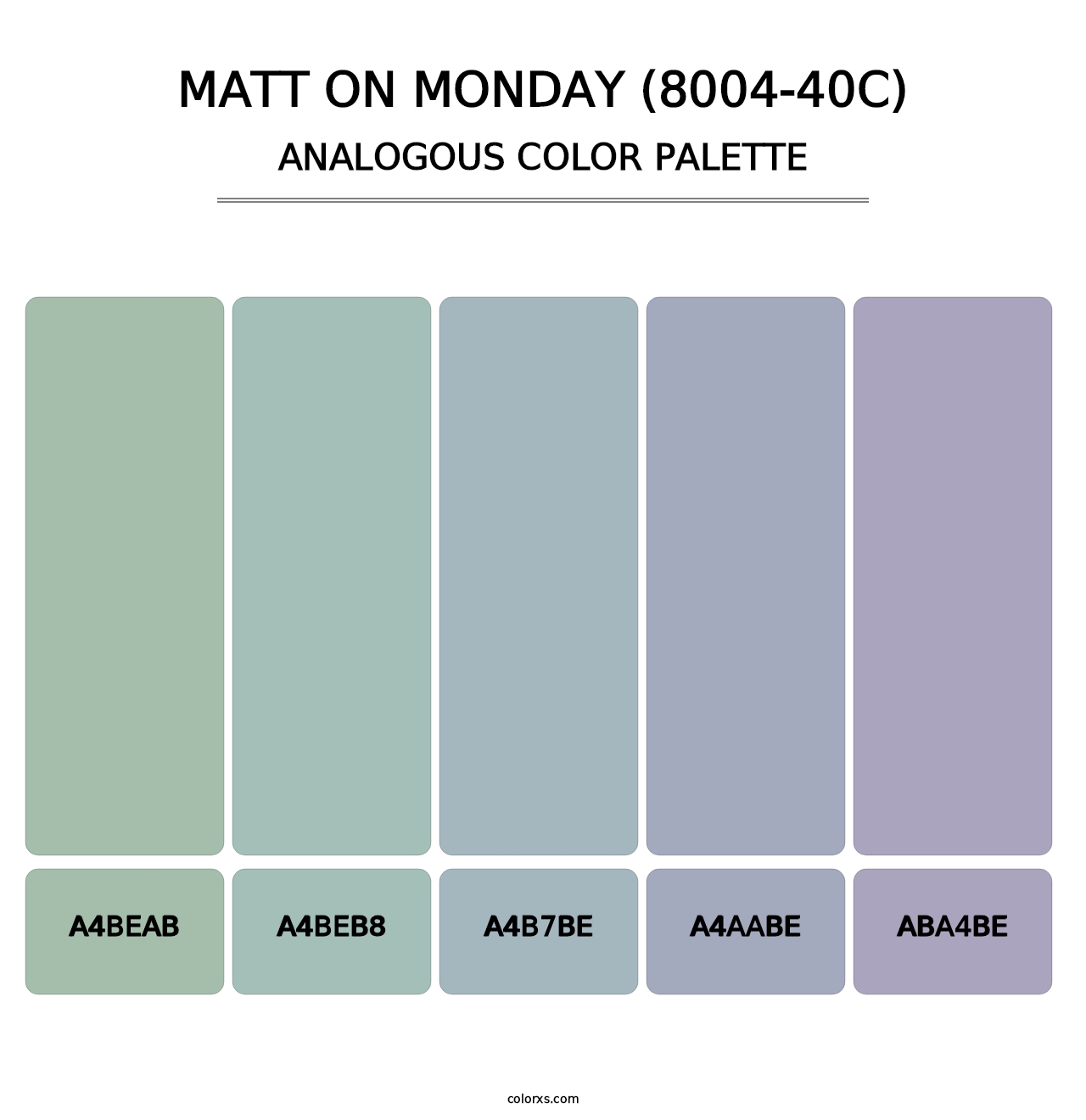 Matt on Monday (8004-40C) - Analogous Color Palette