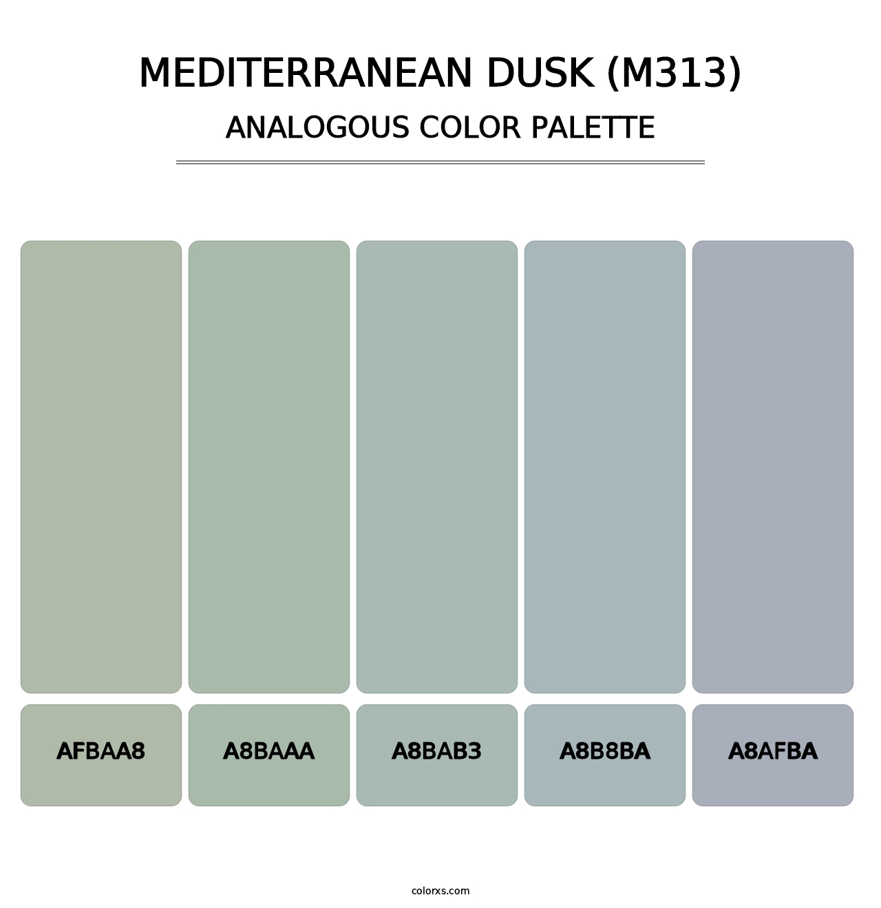 Mediterranean Dusk (M313) - Analogous Color Palette