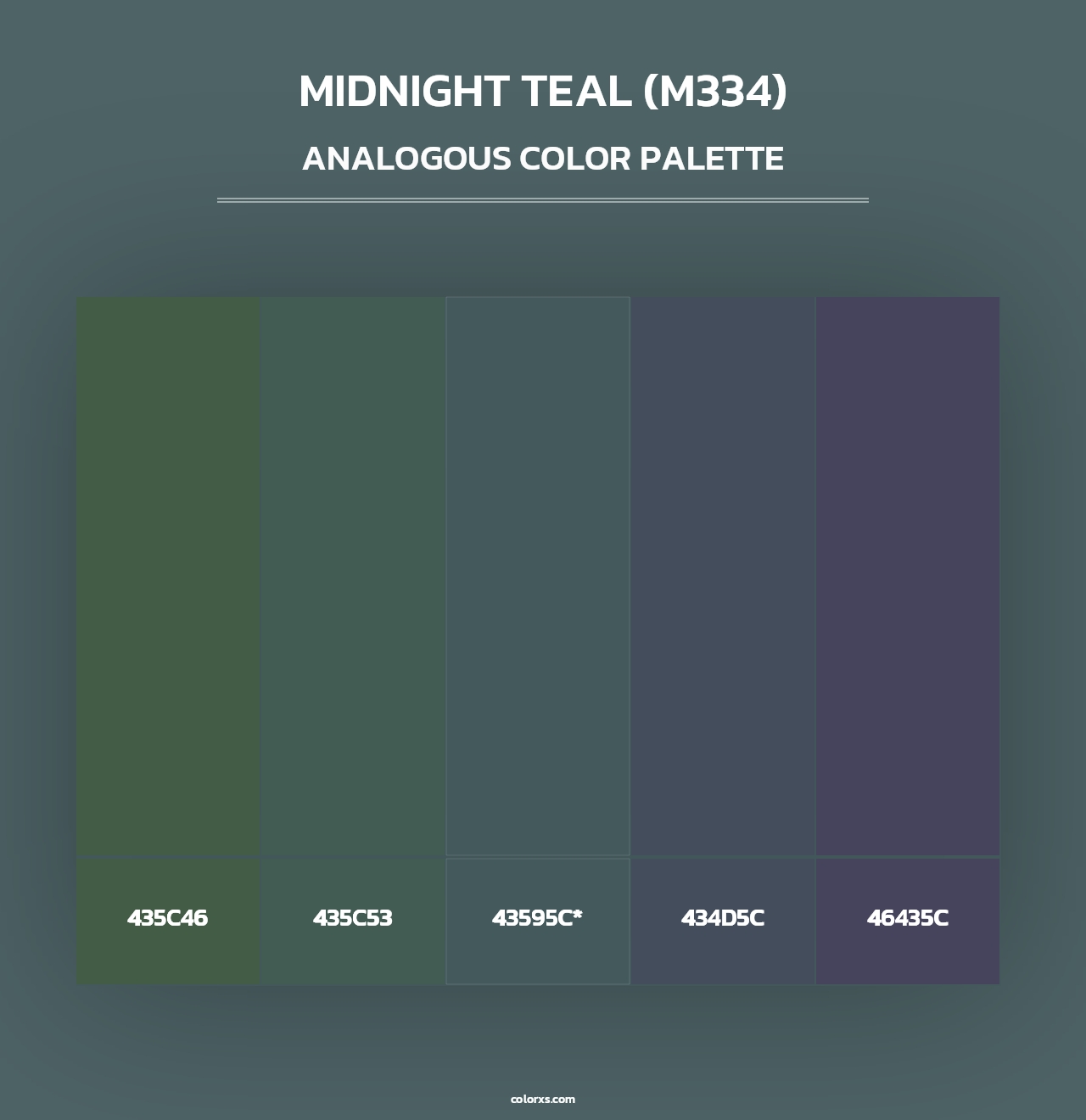 Midnight Teal (M334) - Analogous Color Palette