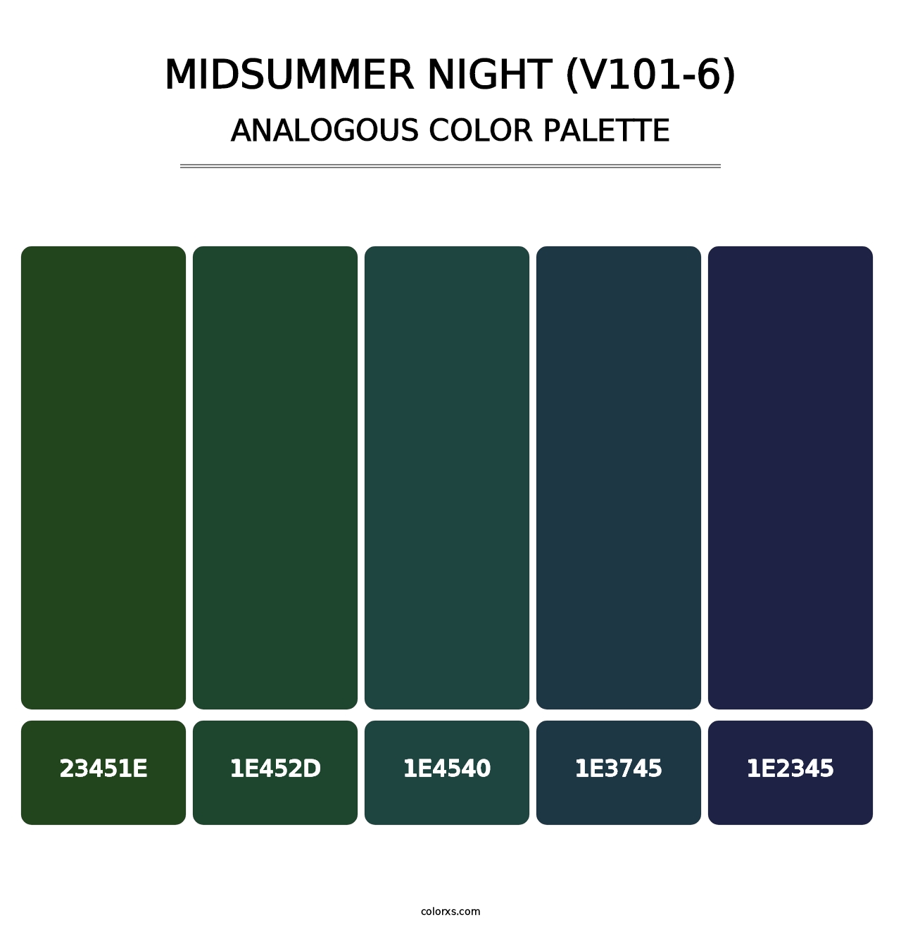 Midsummer Night (V101-6) - Analogous Color Palette