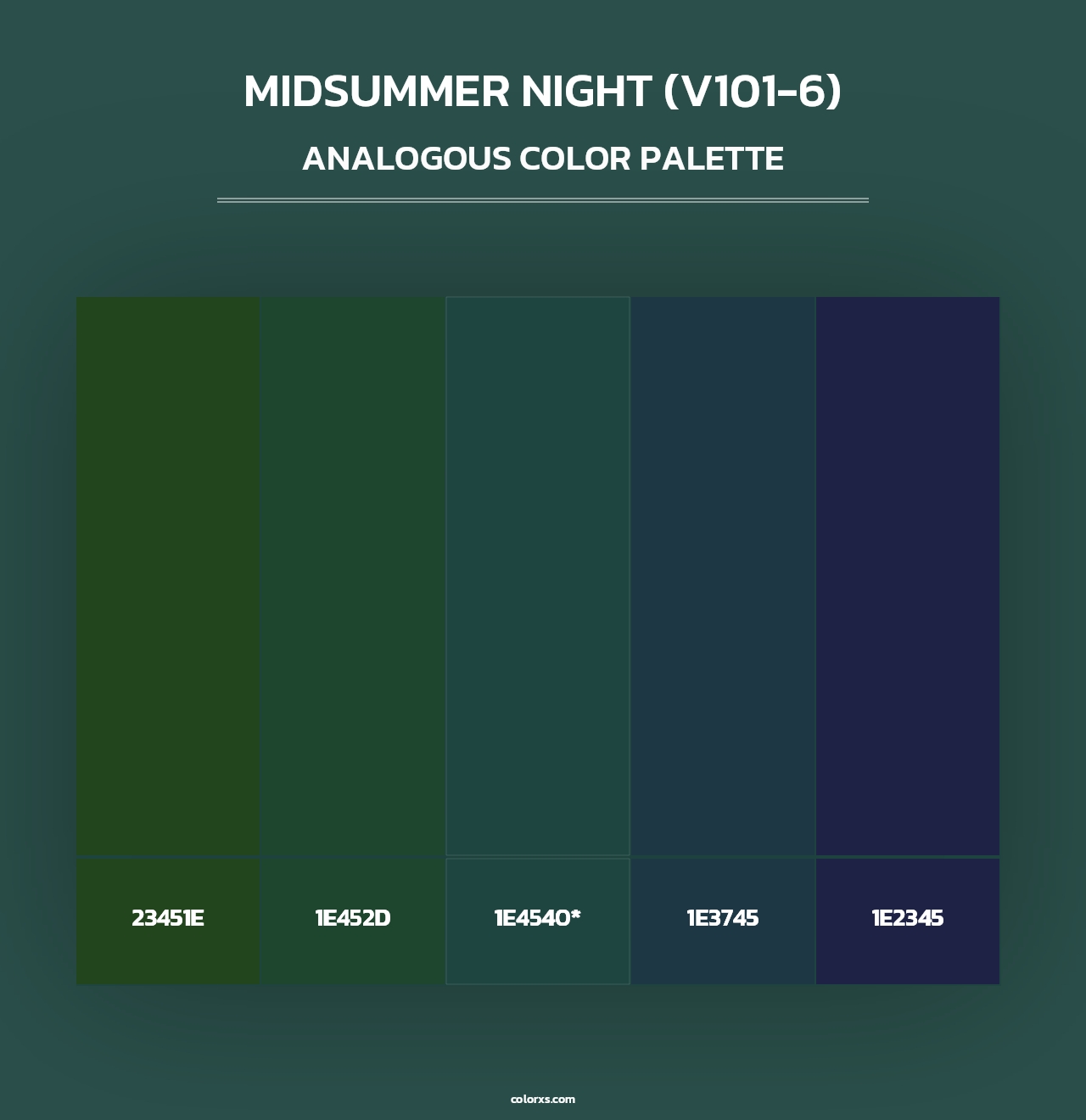 Midsummer Night (V101-6) - Analogous Color Palette