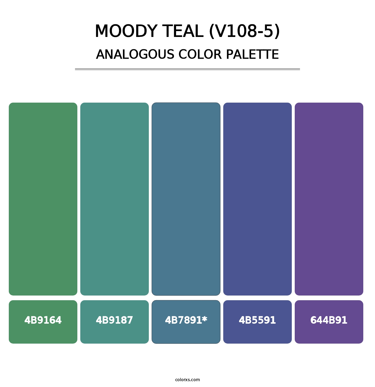 Moody Teal (V108-5) - Analogous Color Palette