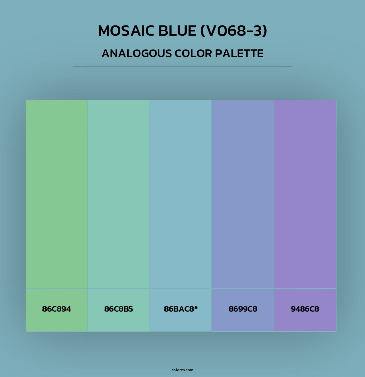 Mosaic Blue (V068-3) - Analogous Color Palette