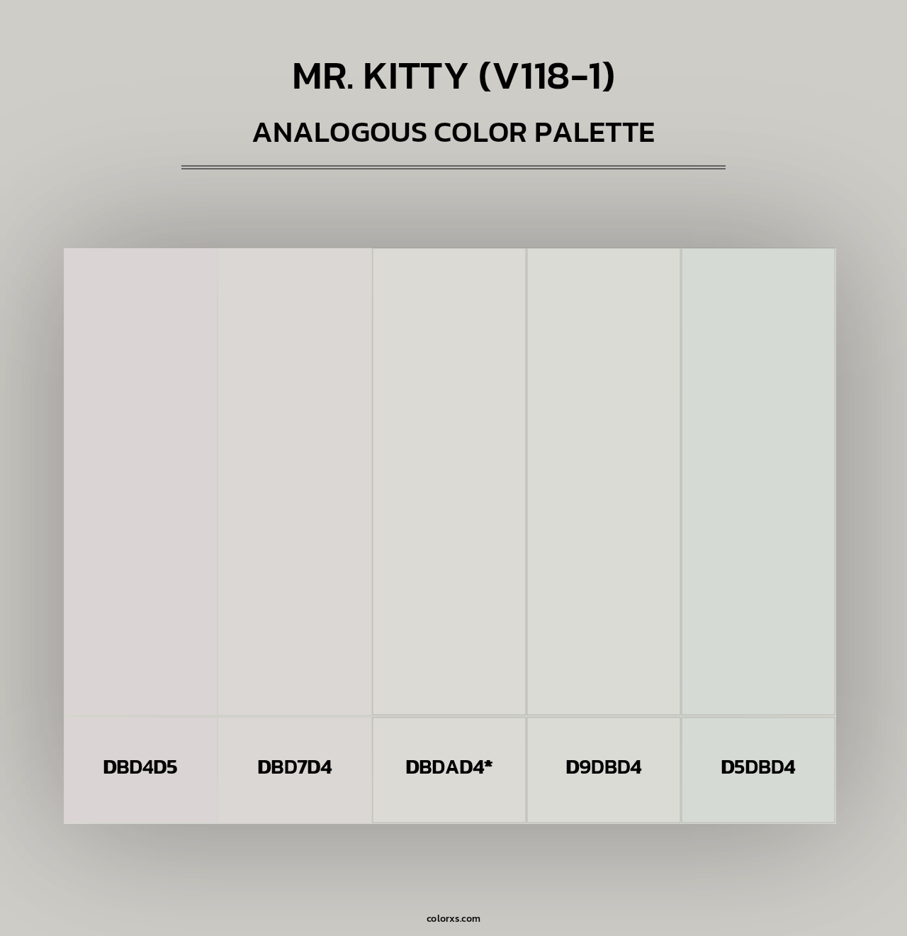 Mr. Kitty (V118-1) - Analogous Color Palette