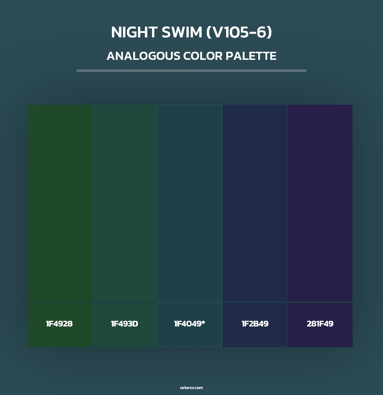 Night Swim (V105-6) - Analogous Color Palette