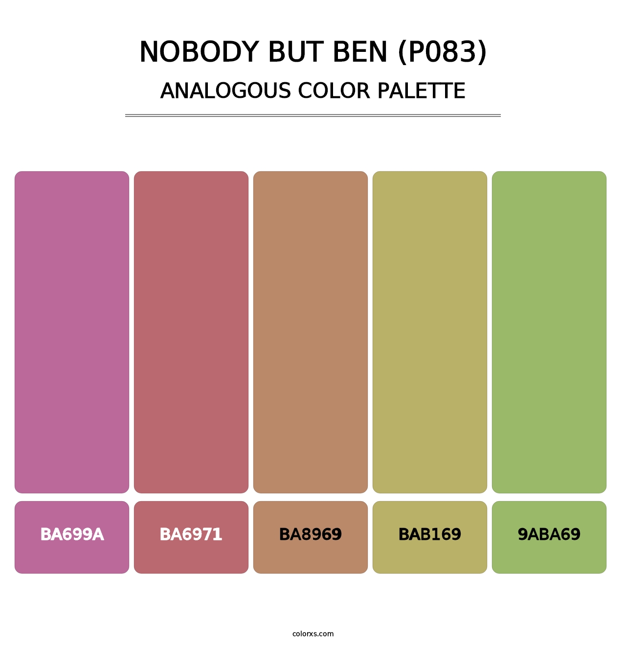 Nobody But Ben (P083) - Analogous Color Palette