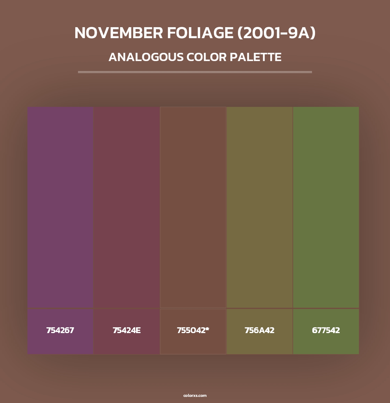 November Foliage (2001-9A) - Analogous Color Palette