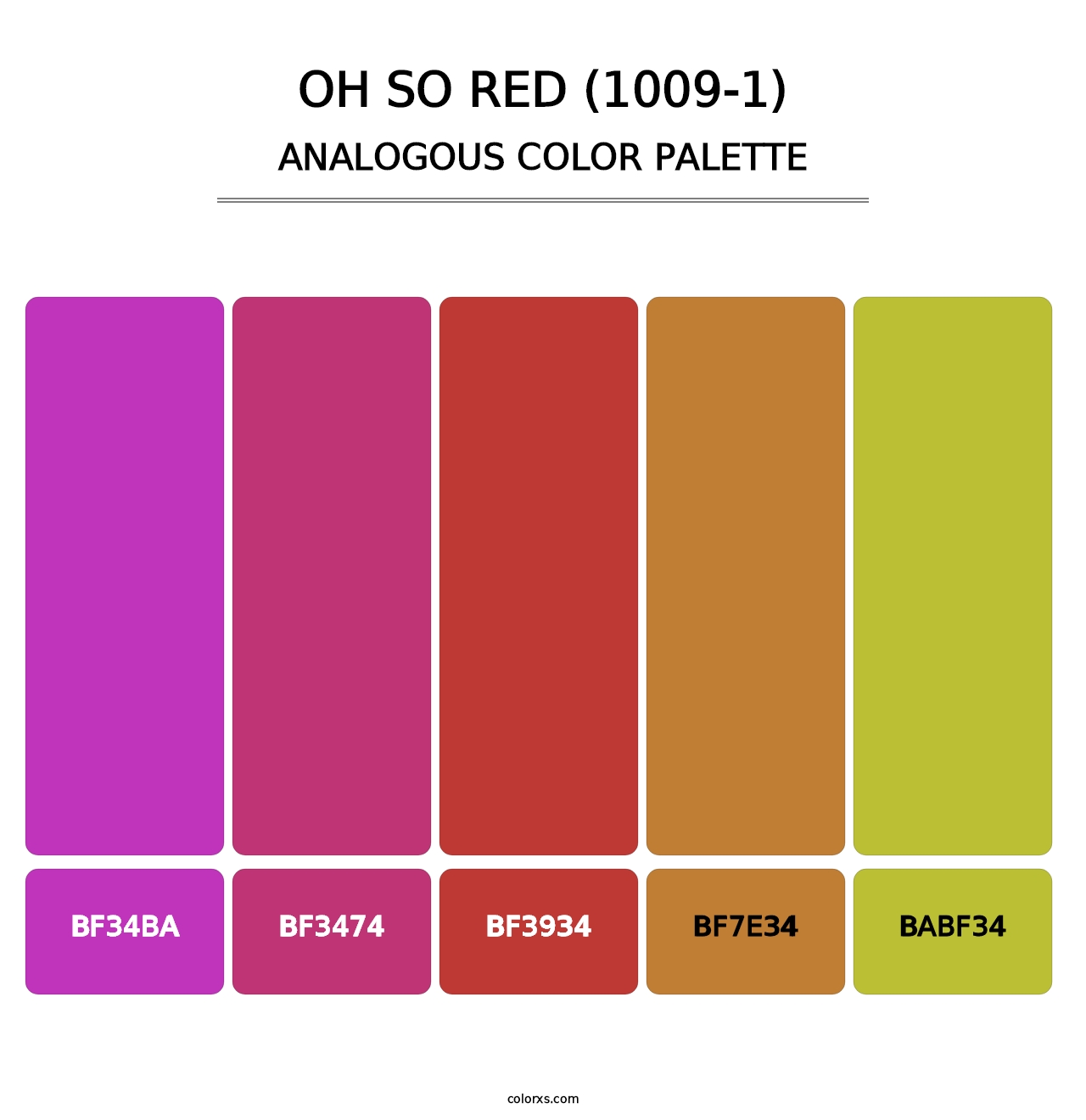 Oh So Red (1009-1) - Analogous Color Palette