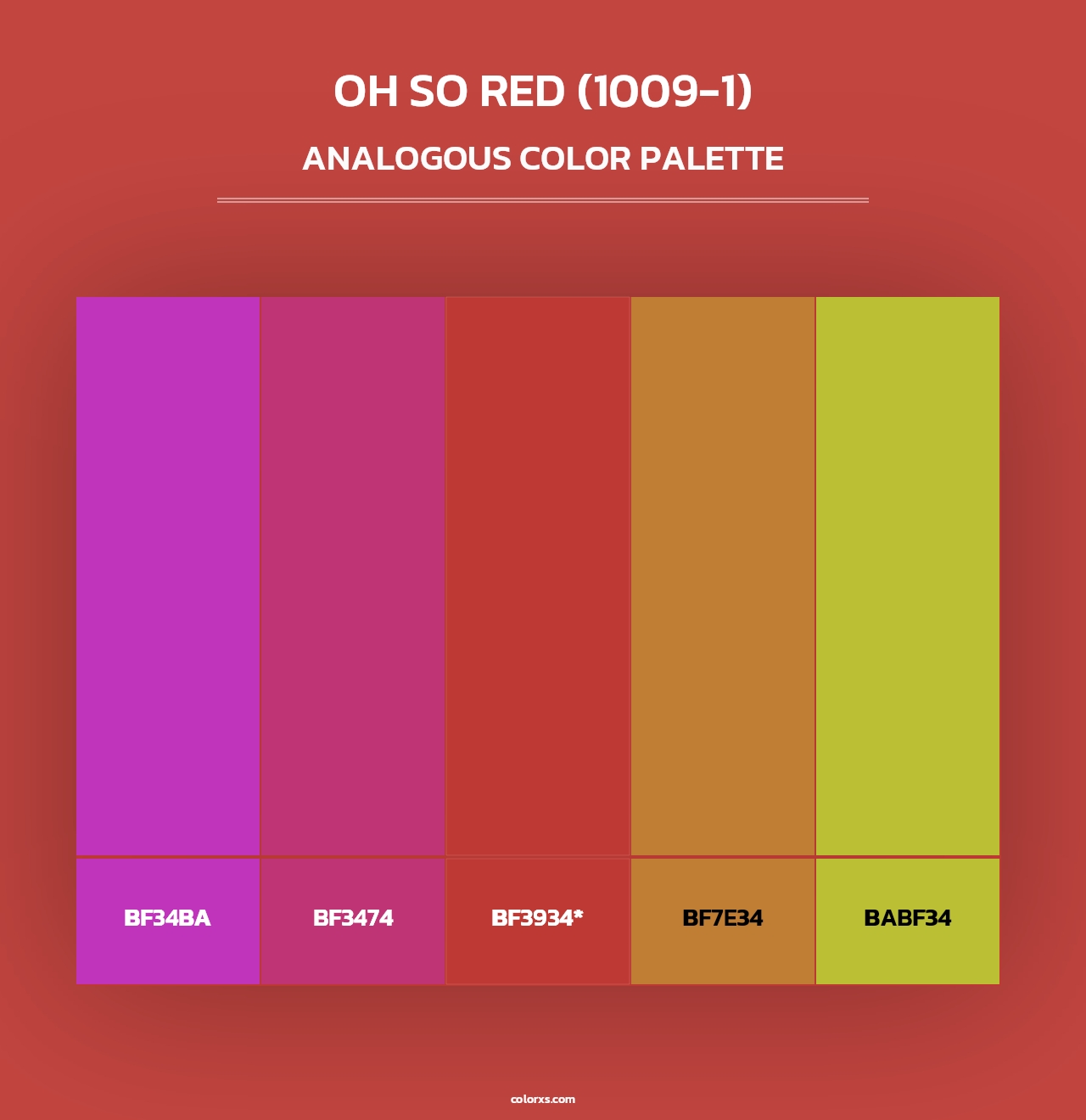 Oh So Red (1009-1) - Analogous Color Palette