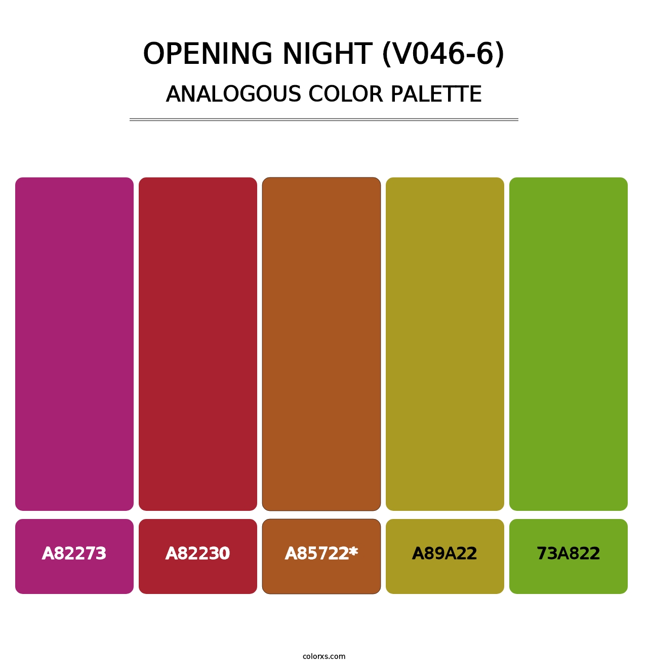 Opening Night (V046-6) - Analogous Color Palette