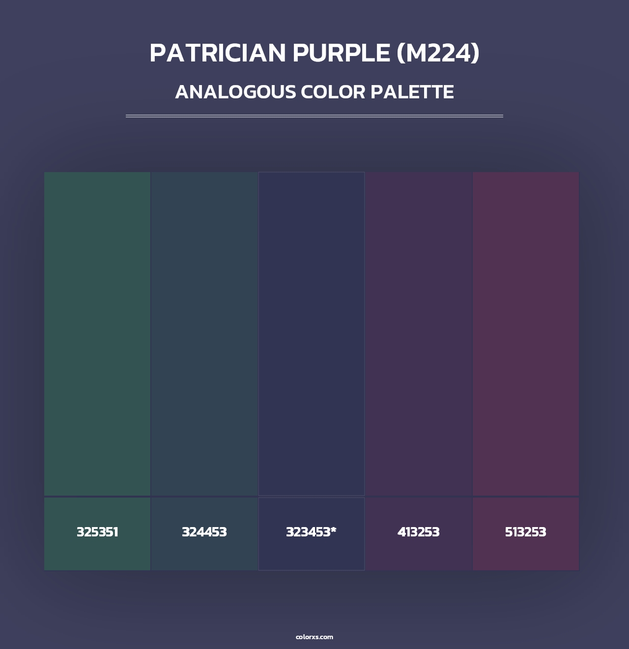 Patrician Purple (M224) - Analogous Color Palette