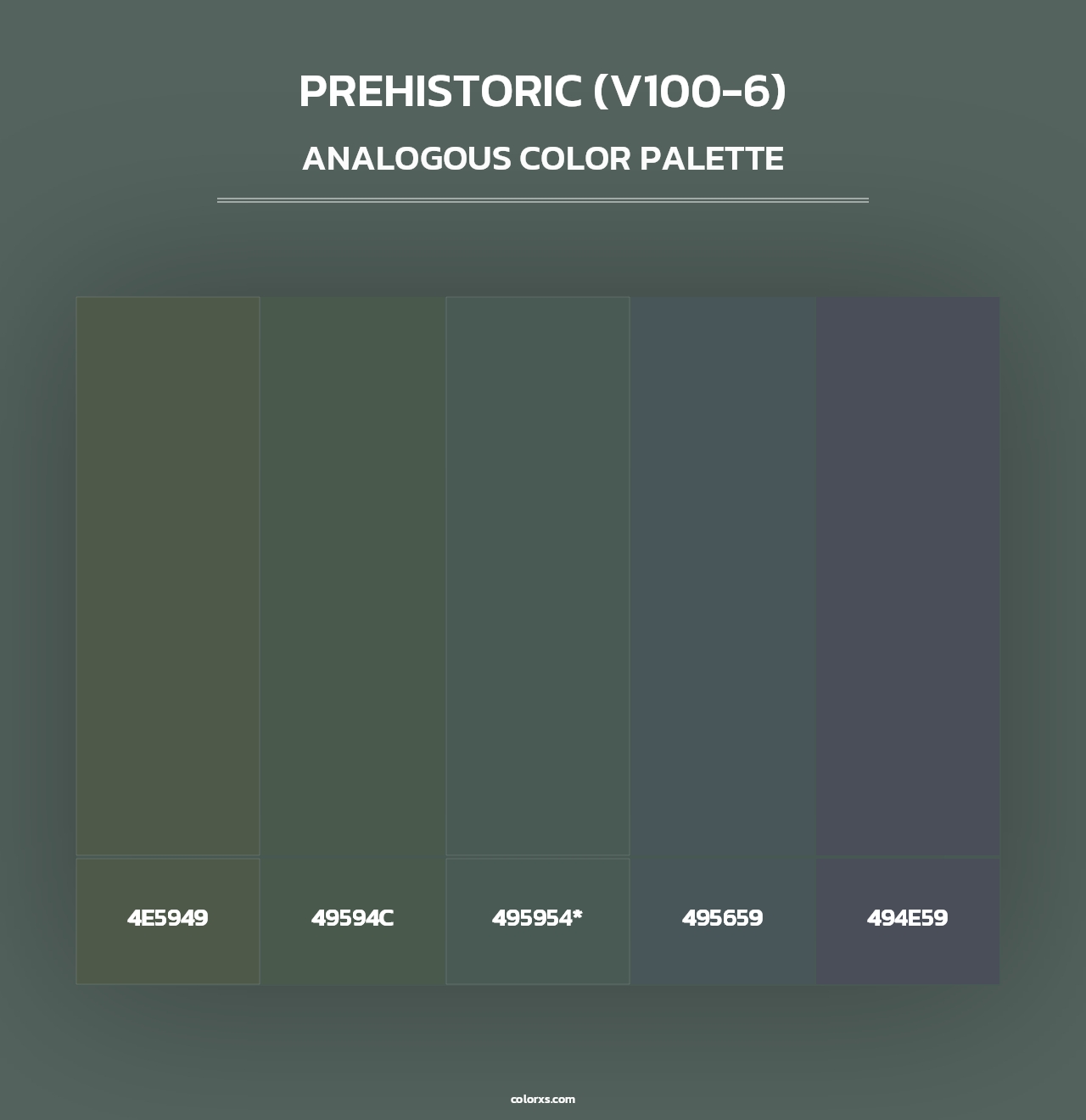 Prehistoric (V100-6) - Analogous Color Palette