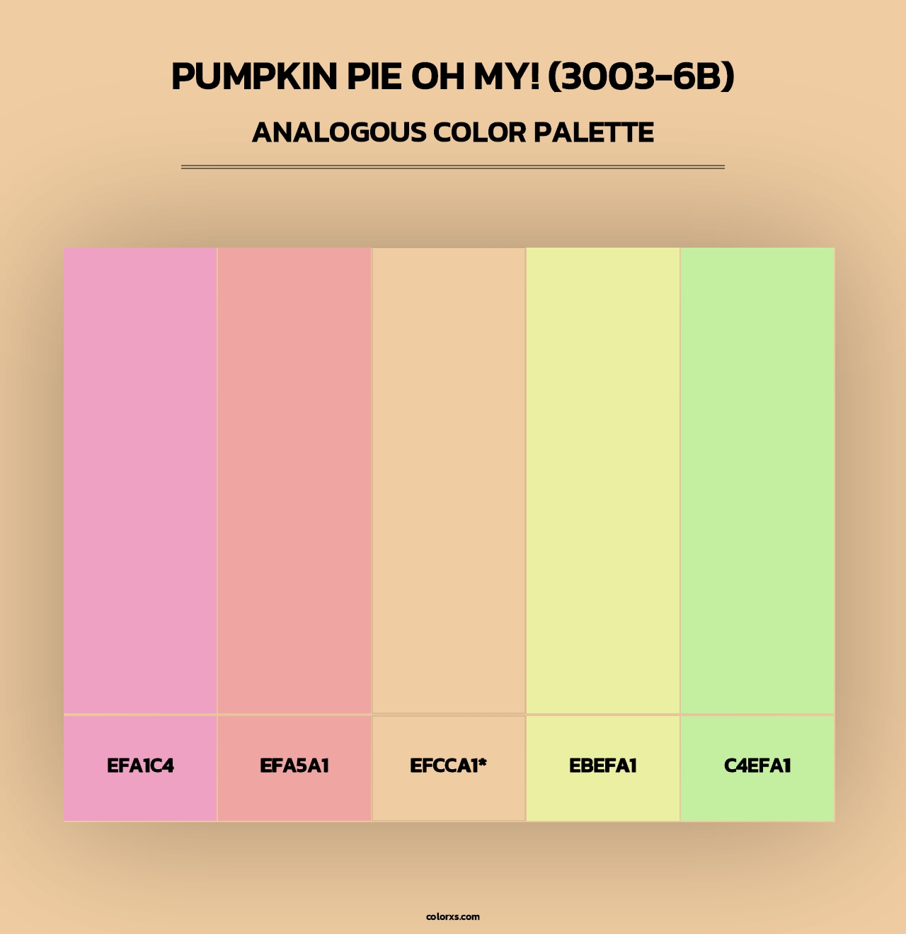 Pumpkin Pie Oh My! (3003-6B) - Analogous Color Palette