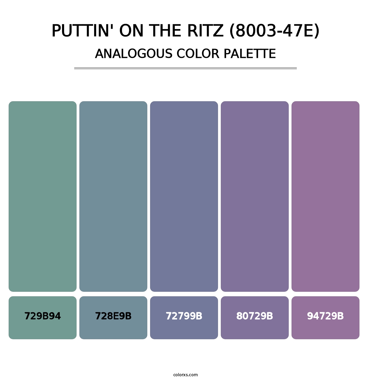 Puttin' on the Ritz (8003-47E) - Analogous Color Palette
