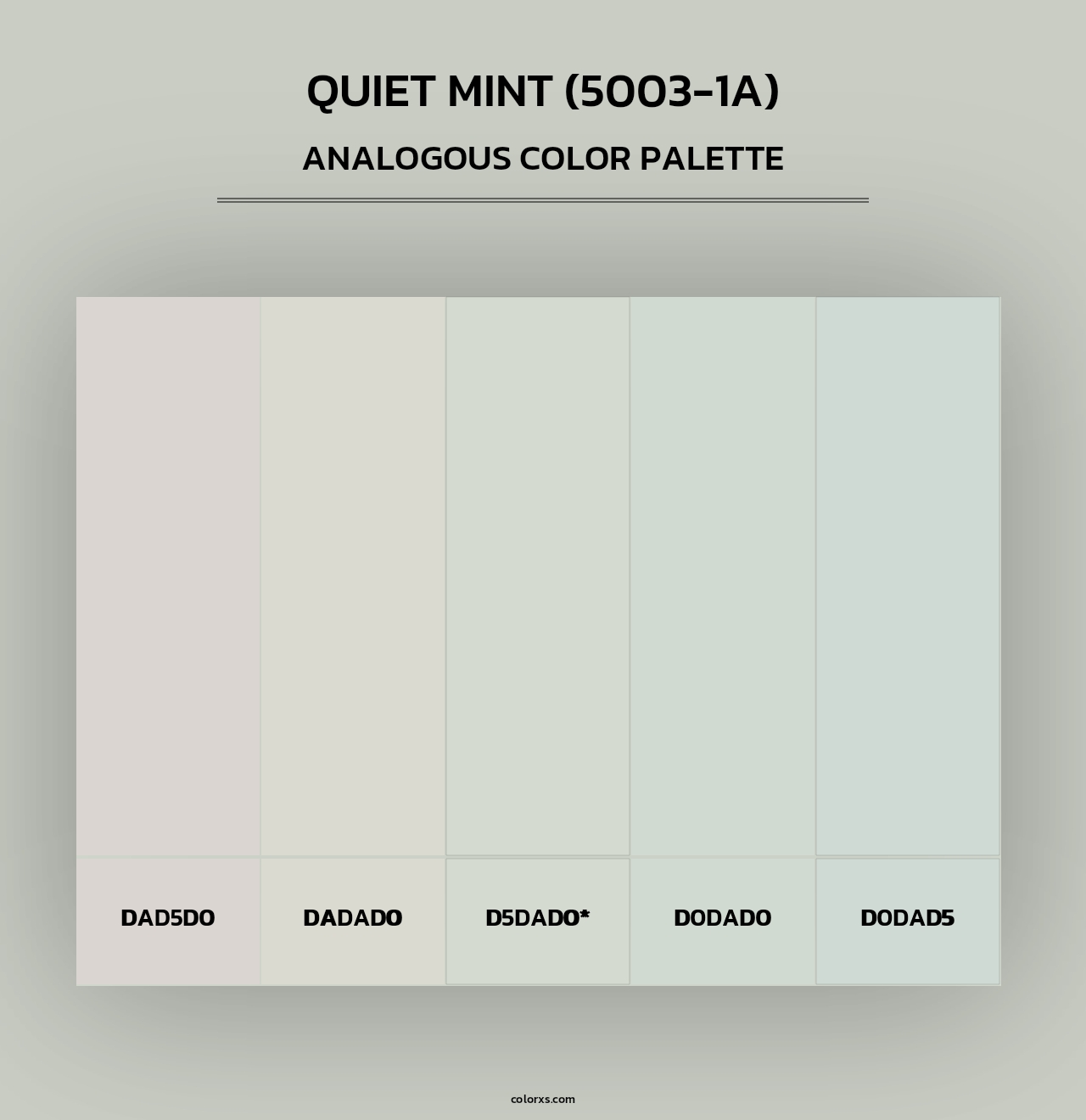 Quiet Mint (5003-1A) - Analogous Color Palette