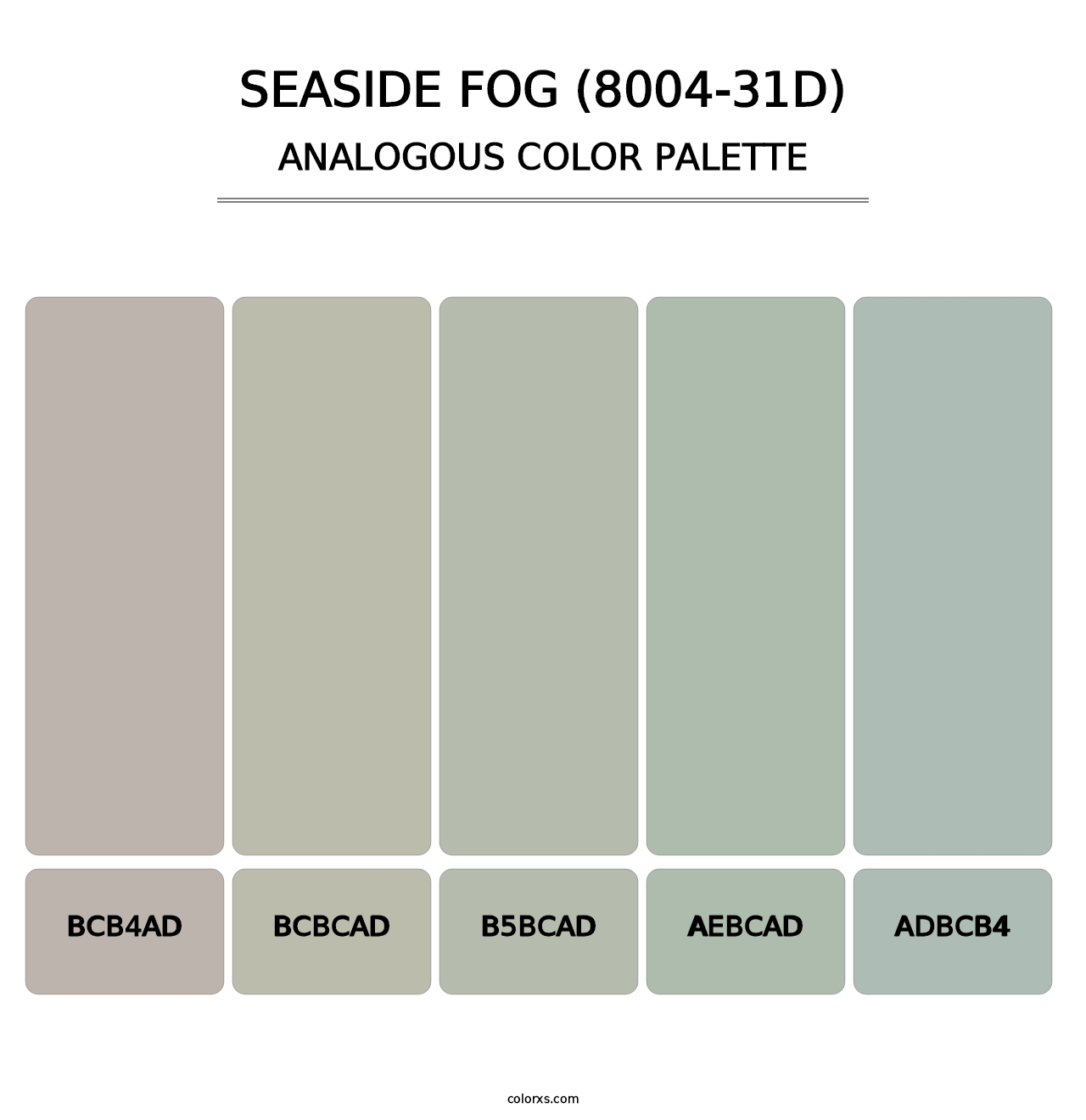 Seaside Fog (8004-31D) - Analogous Color Palette