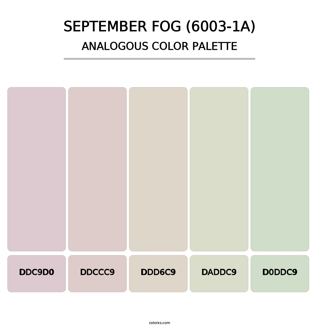 September Fog (6003-1A) - Analogous Color Palette