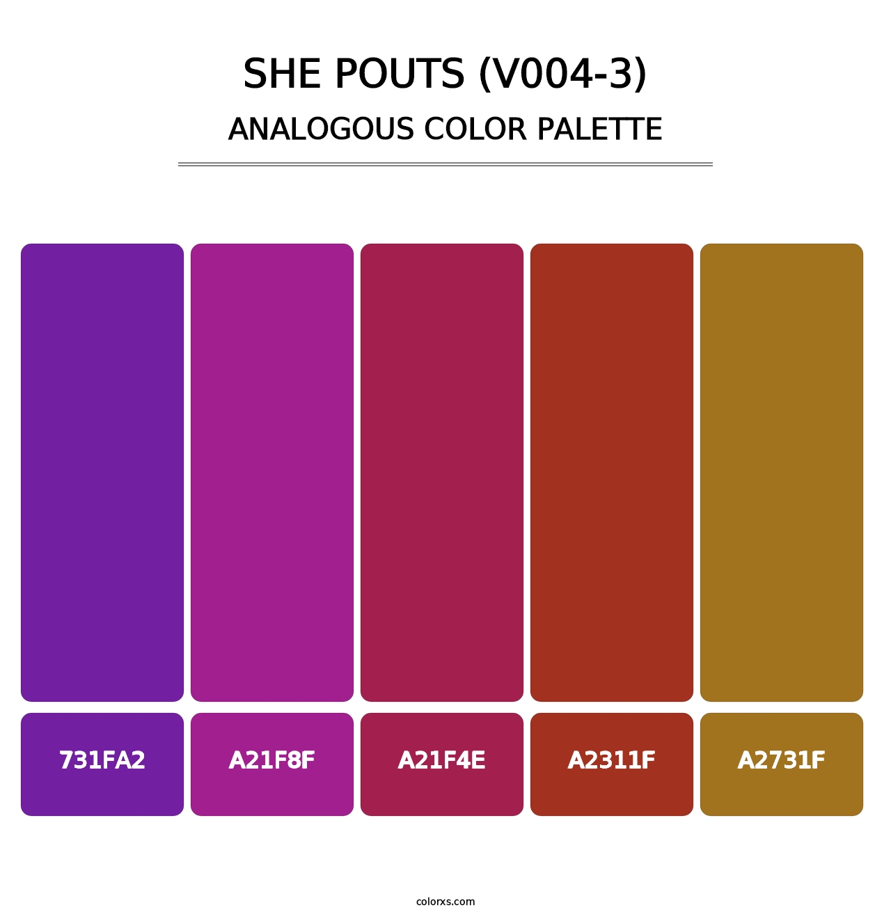 She Pouts (V004-3) - Analogous Color Palette