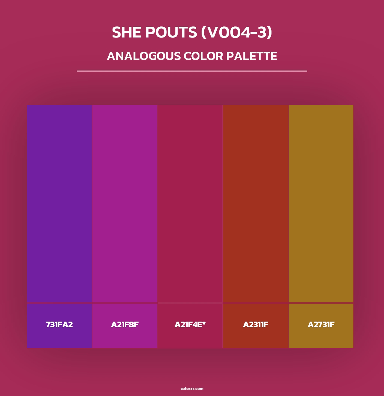 She Pouts (V004-3) - Analogous Color Palette