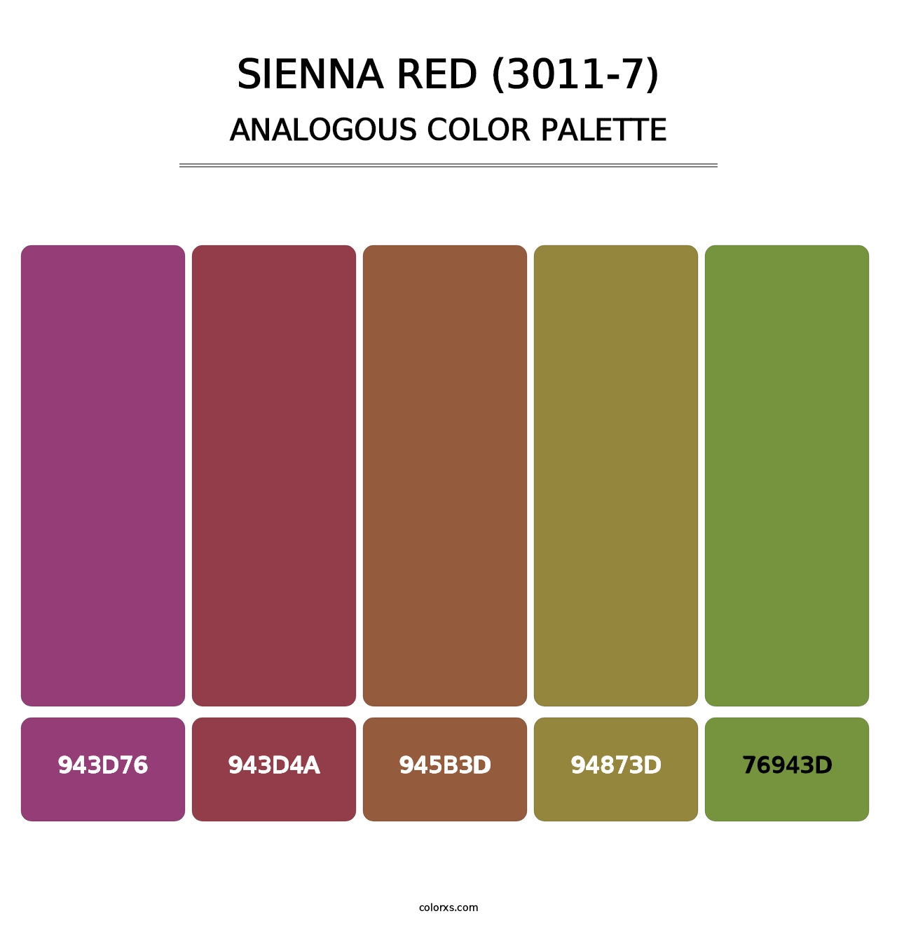 Sienna Red (3011-7) - Analogous Color Palette