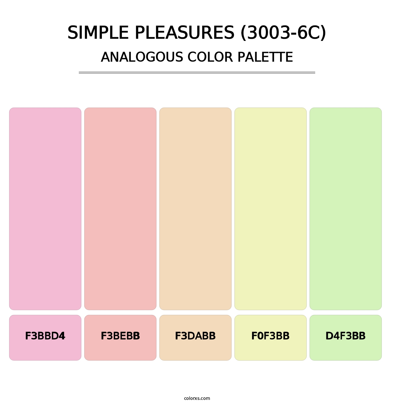 Simple Pleasures (3003-6C) - Analogous Color Palette