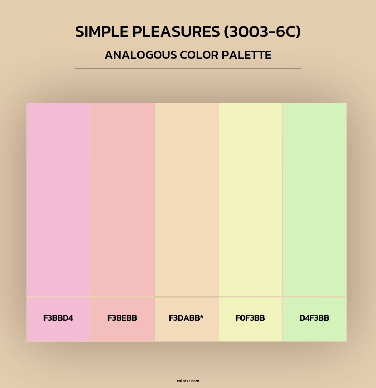 Simple Pleasures (3003-6C) - Analogous Color Palette