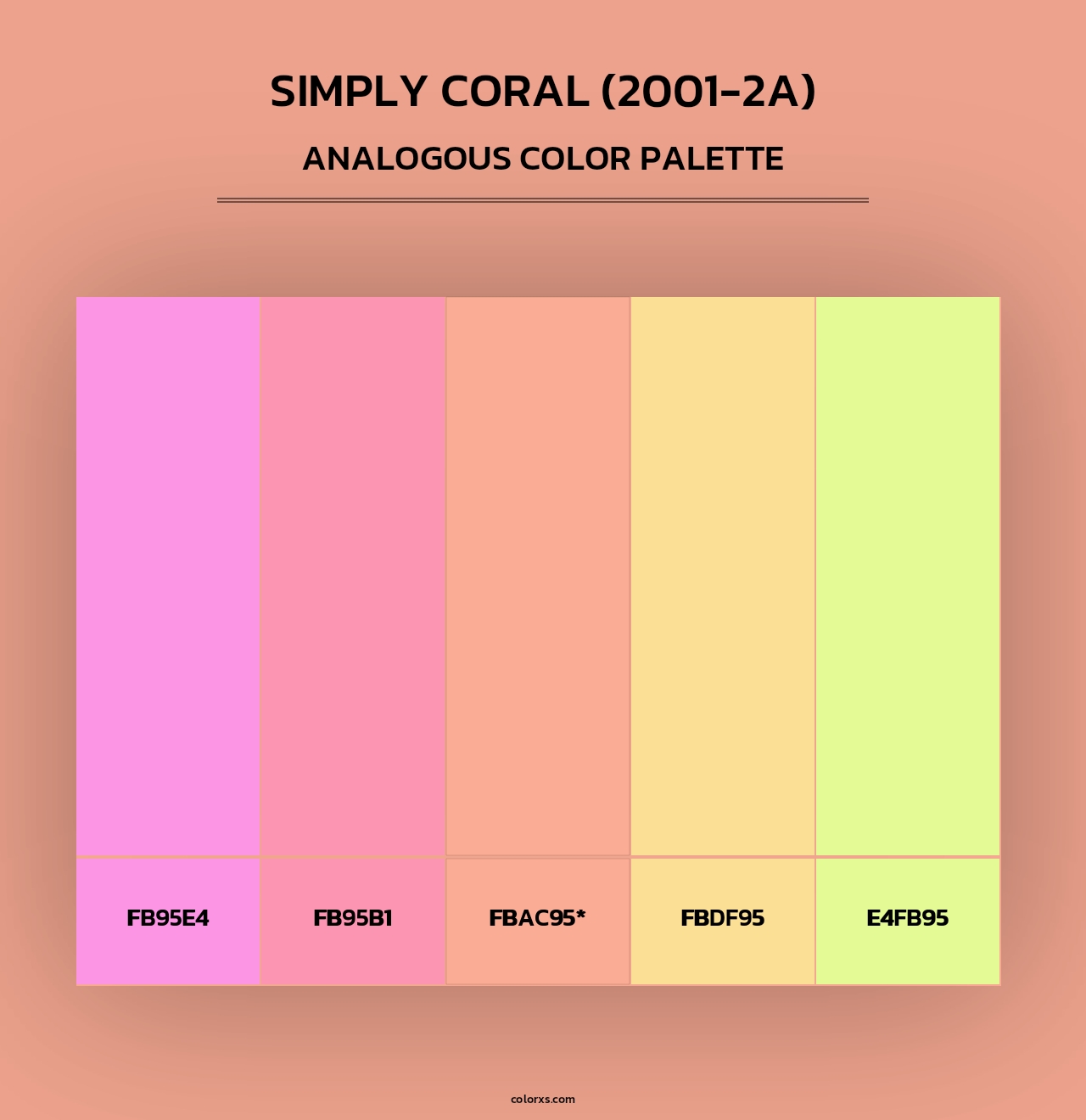Simply Coral (2001-2A) - Analogous Color Palette