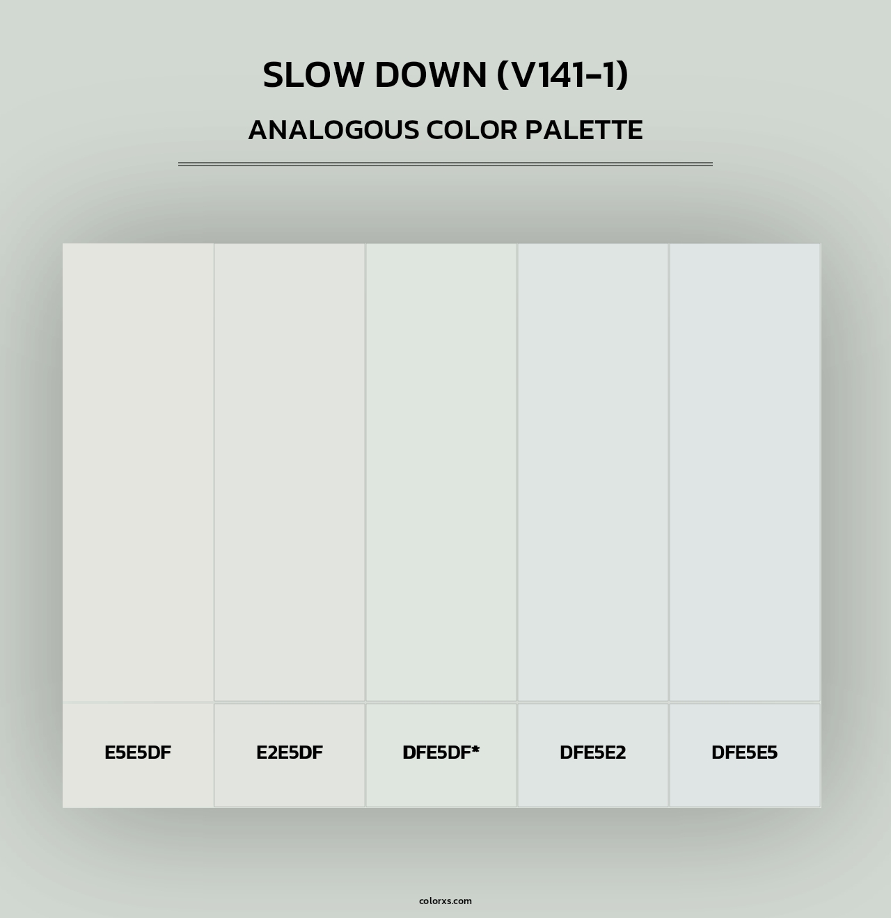 Slow Down (V141-1) - Analogous Color Palette