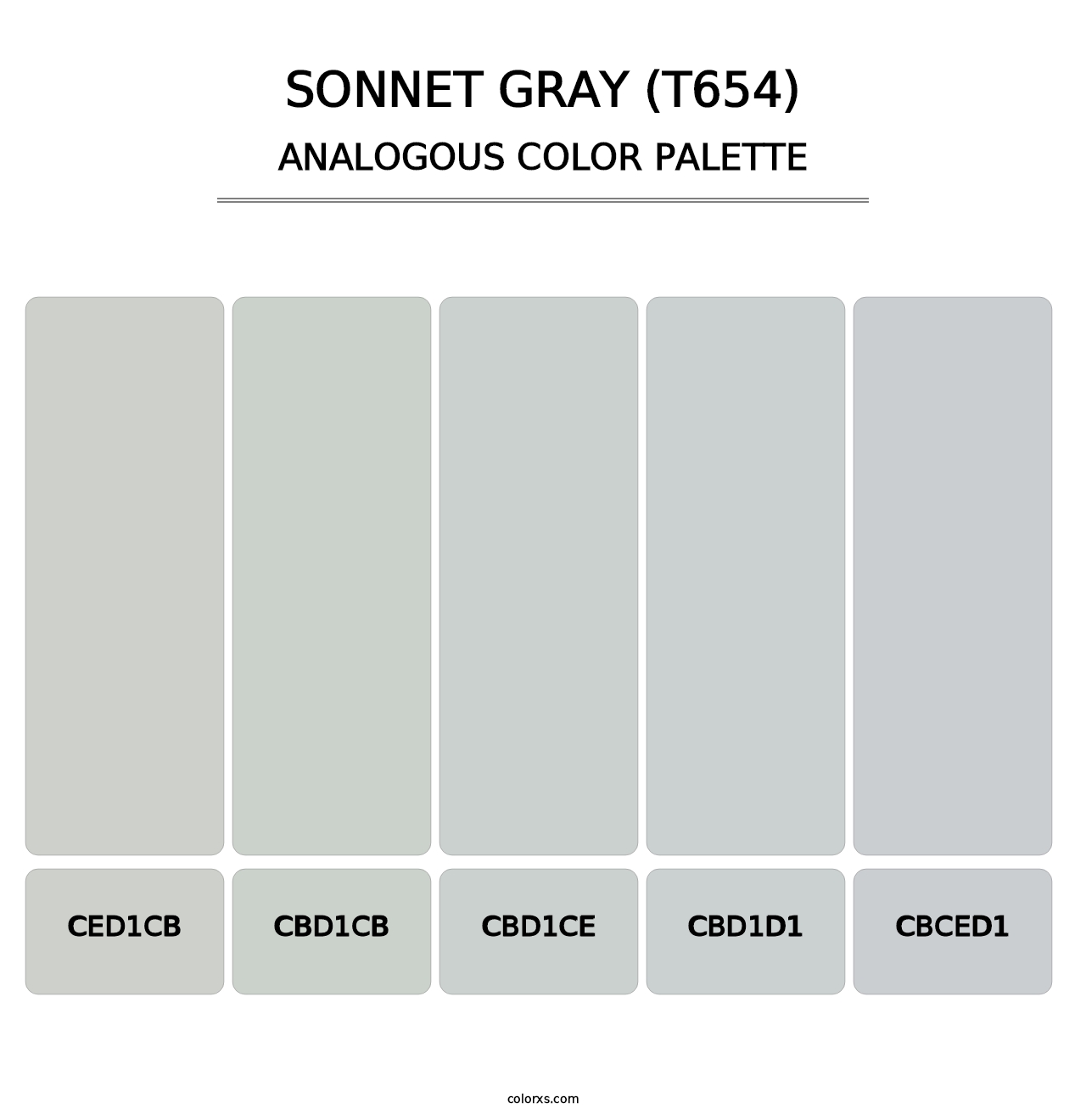 Sonnet Gray (T654) - Analogous Color Palette
