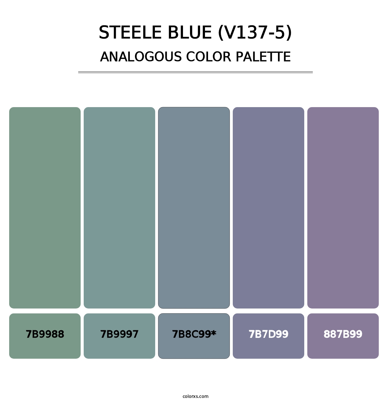 Steele Blue (V137-5) - Analogous Color Palette