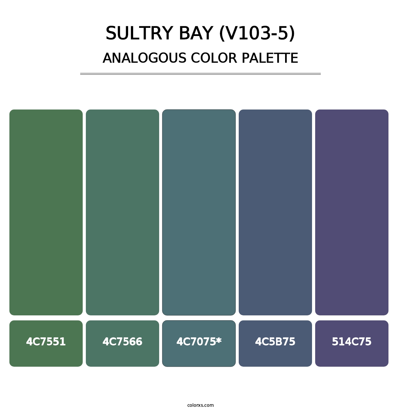 Sultry Bay (V103-5) - Analogous Color Palette
