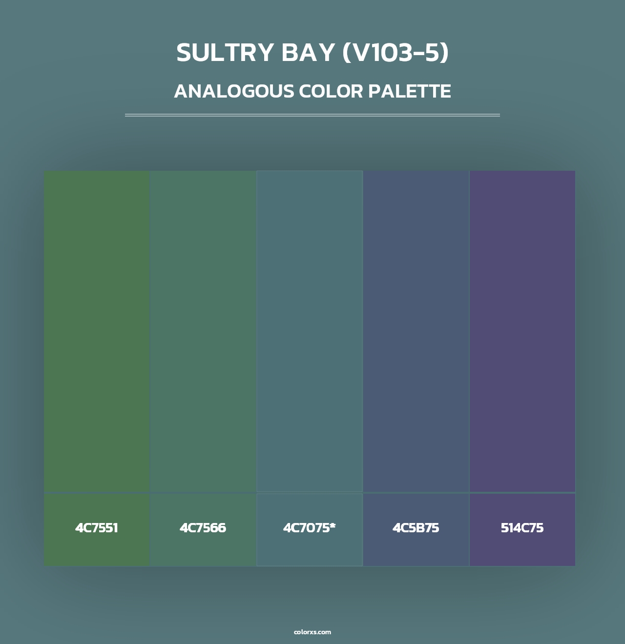Sultry Bay (V103-5) - Analogous Color Palette