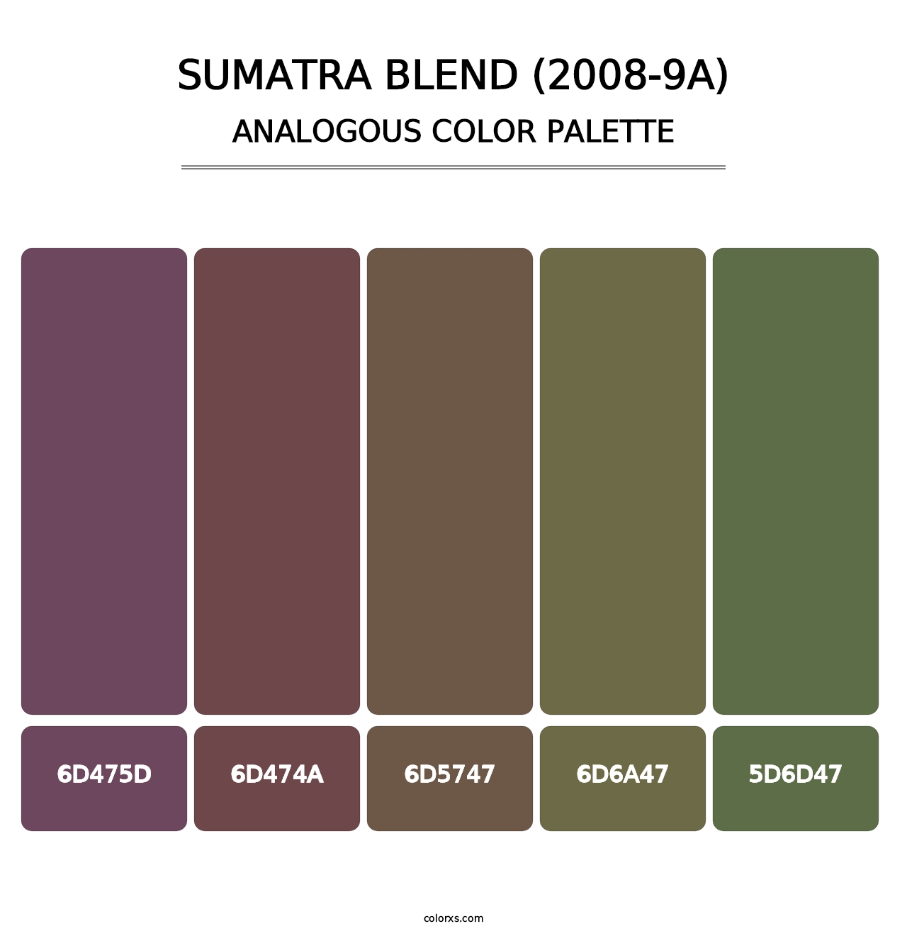 Sumatra Blend (2008-9A) - Analogous Color Palette