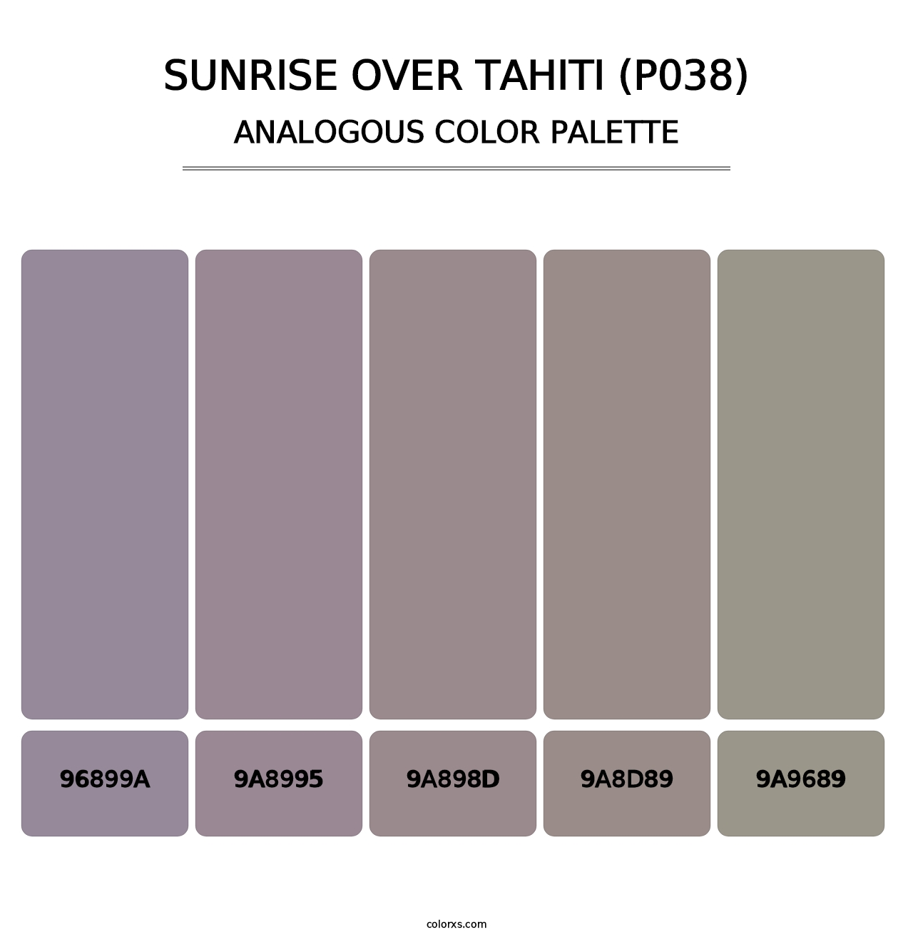 Sunrise Over Tahiti (P038) - Analogous Color Palette