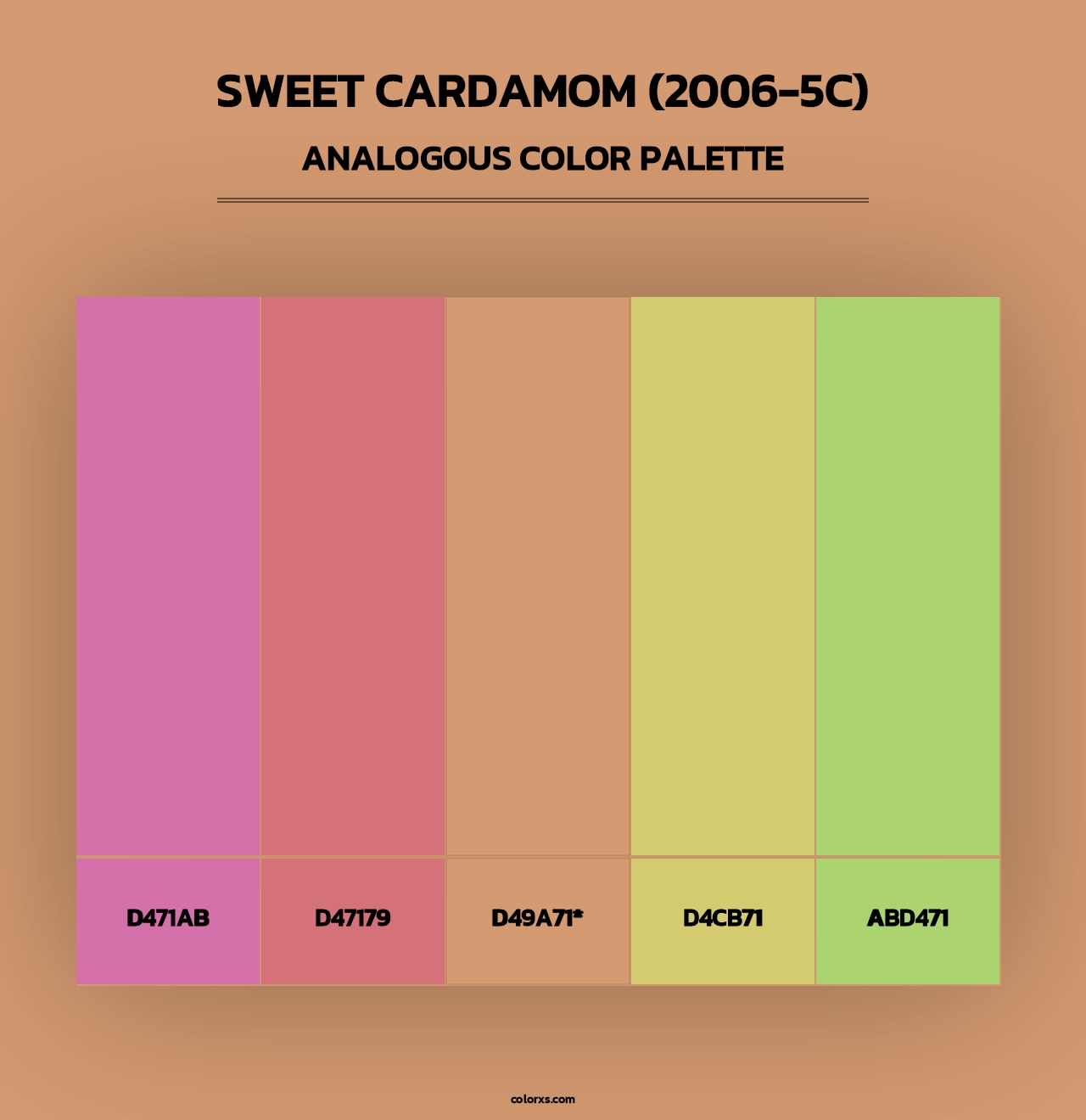 Sweet Cardamom (2006-5C) - Analogous Color Palette