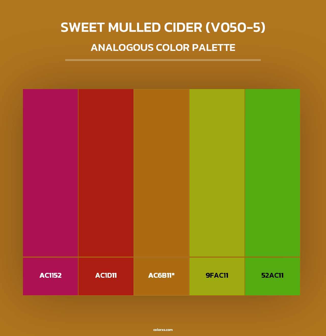 Sweet Mulled Cider (V050-5) - Analogous Color Palette