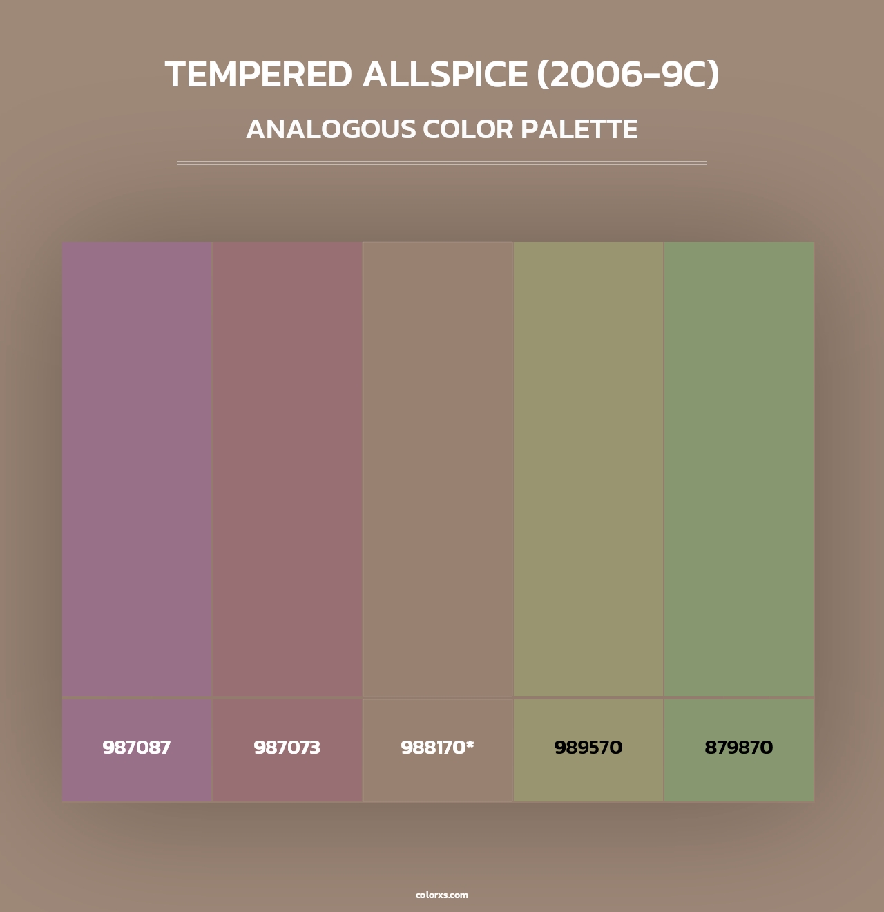 Tempered Allspice (2006-9C) - Analogous Color Palette