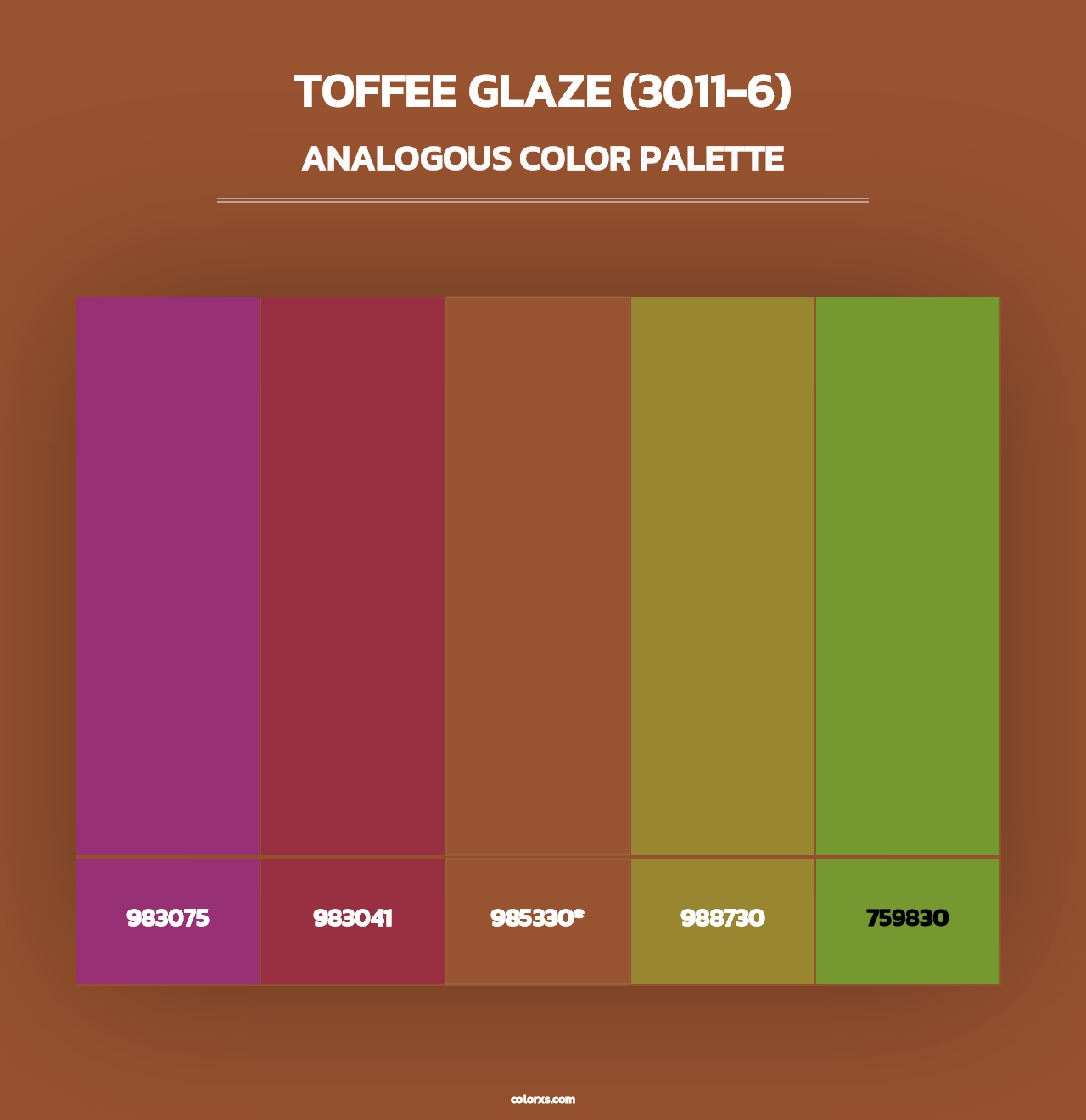 Toffee Glaze (3011-6) - Analogous Color Palette