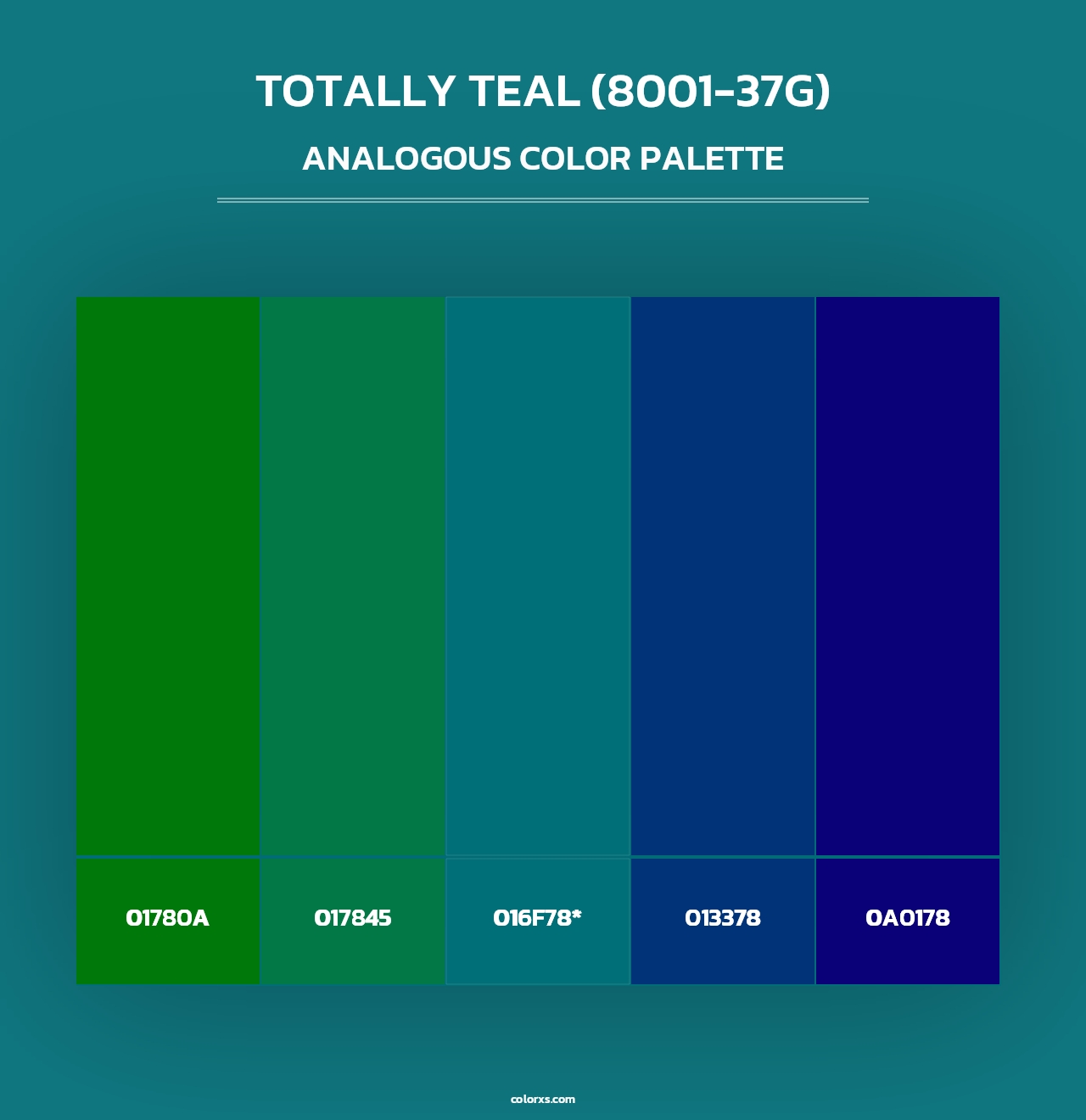 Totally Teal (8001-37G) - Analogous Color Palette