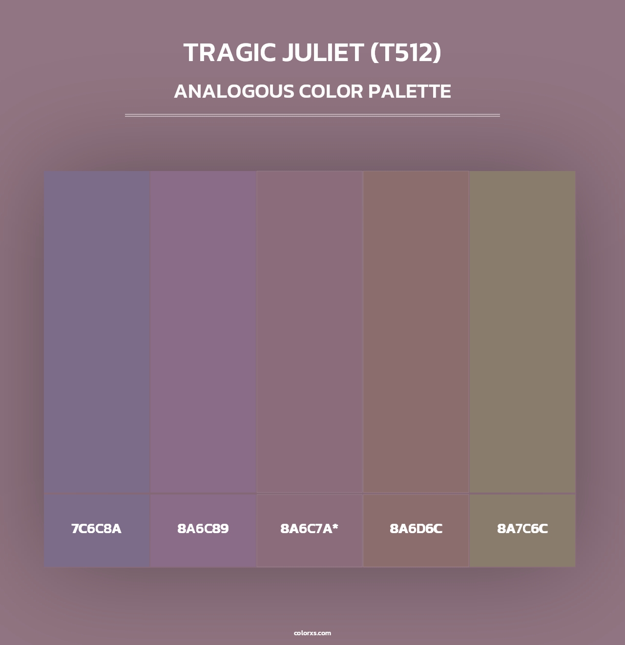 Tragic Juliet (T512) - Analogous Color Palette