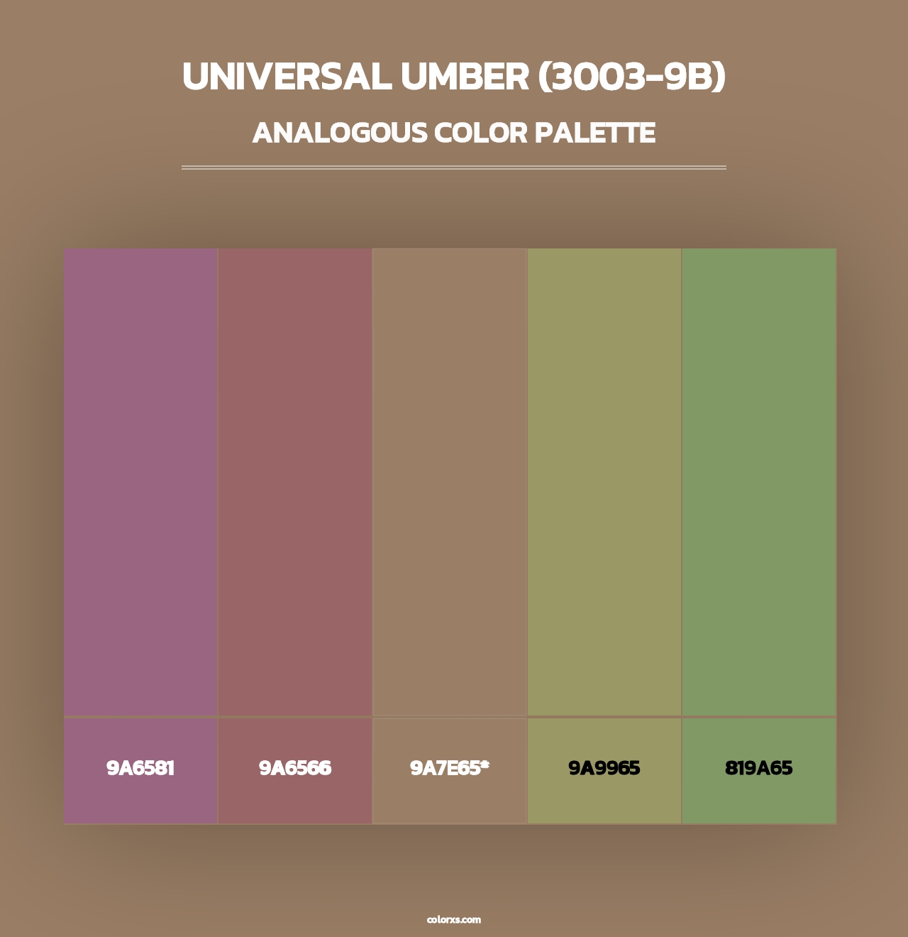 Universal Umber (3003-9B) - Analogous Color Palette