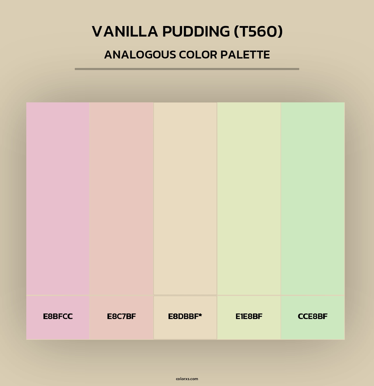 Vanilla Pudding (T560) - Analogous Color Palette