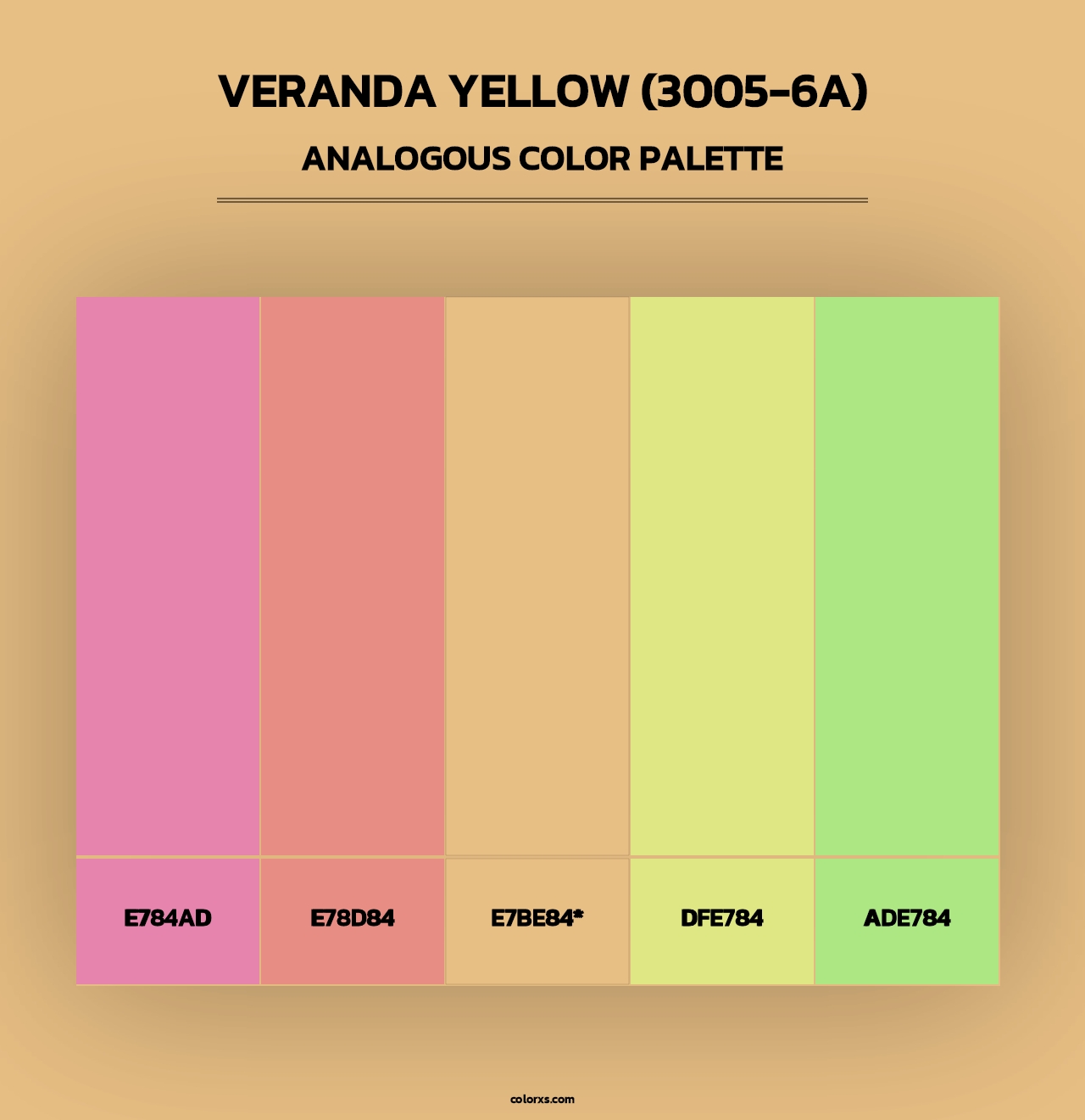 Veranda Yellow (3005-6A) - Analogous Color Palette