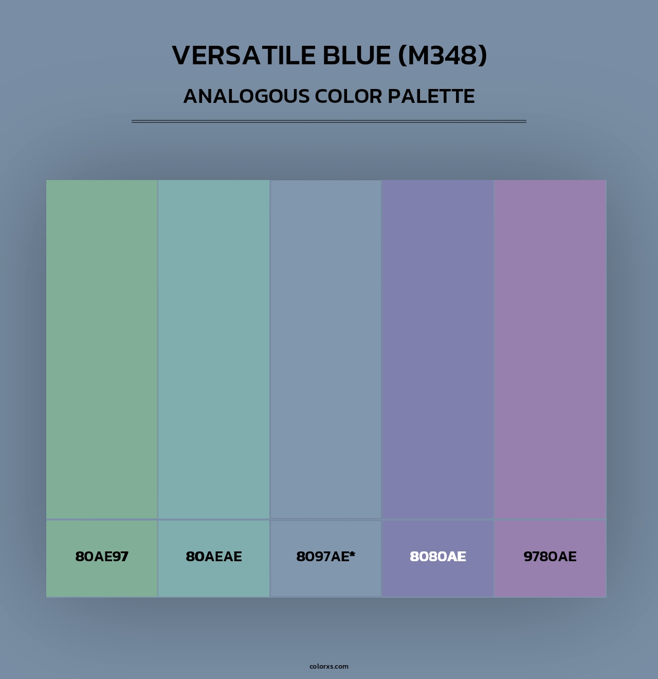Versatile Blue (M348) - Analogous Color Palette