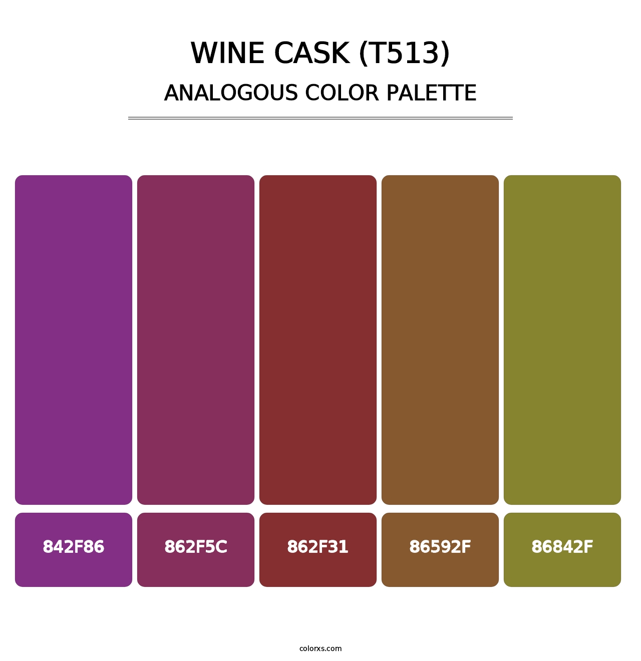 Wine Cask (T513) - Analogous Color Palette