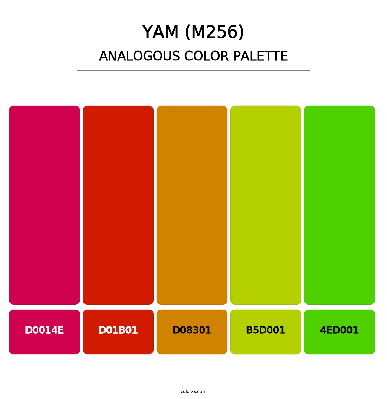 Yam (M256) - Analogous Color Palette