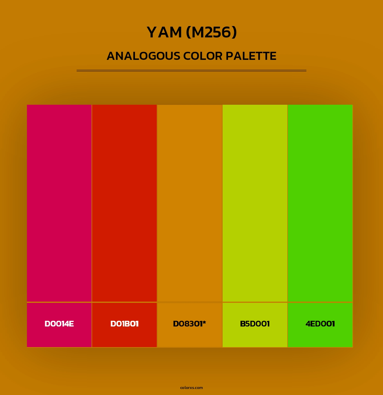 Yam (M256) - Analogous Color Palette