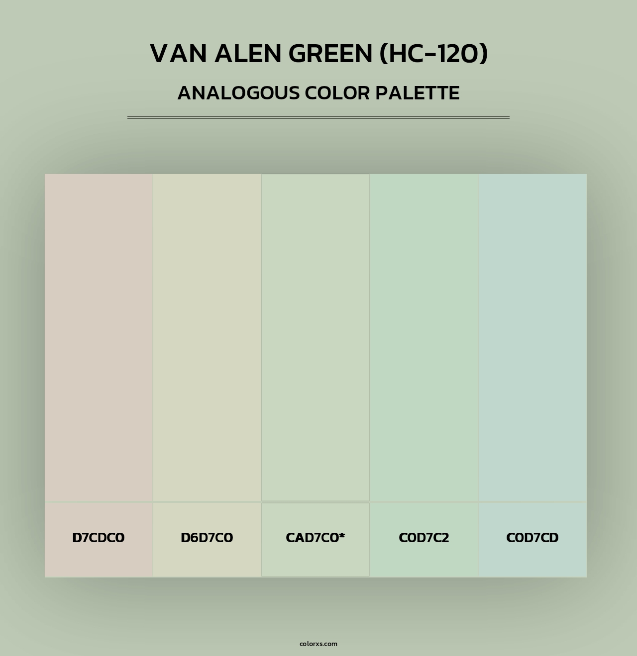 Van Alen Green (HC-120) - Analogous Color Palette