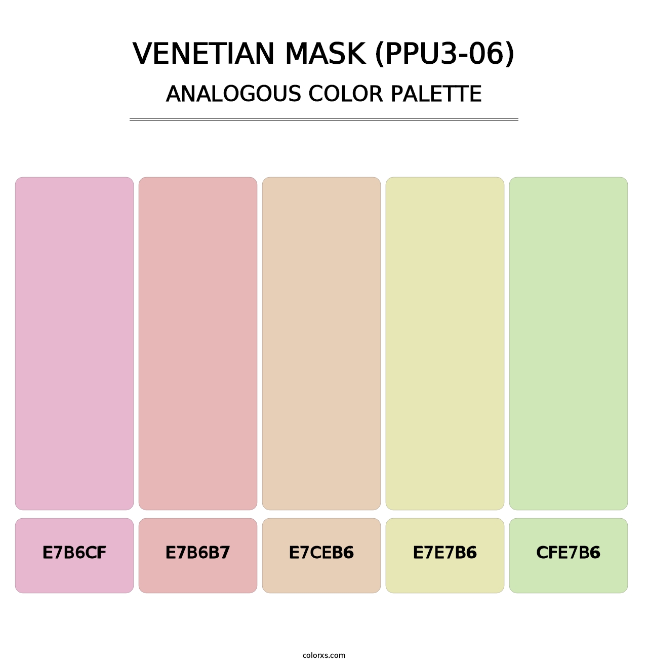 Venetian Mask (PPU3-06) - Analogous Color Palette